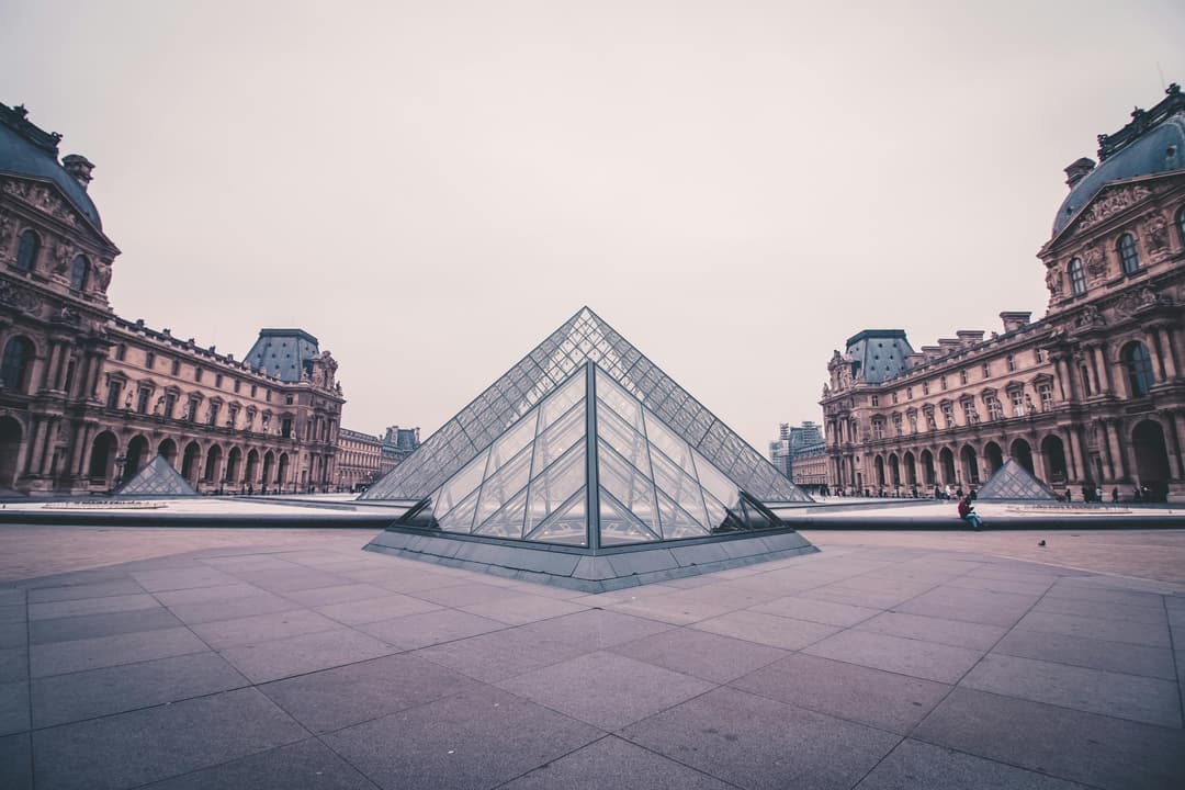 Prowall Free Wallpaper | View of the iconic Louvre Pyramid with the Louvre Palace in the background, Paris, France.