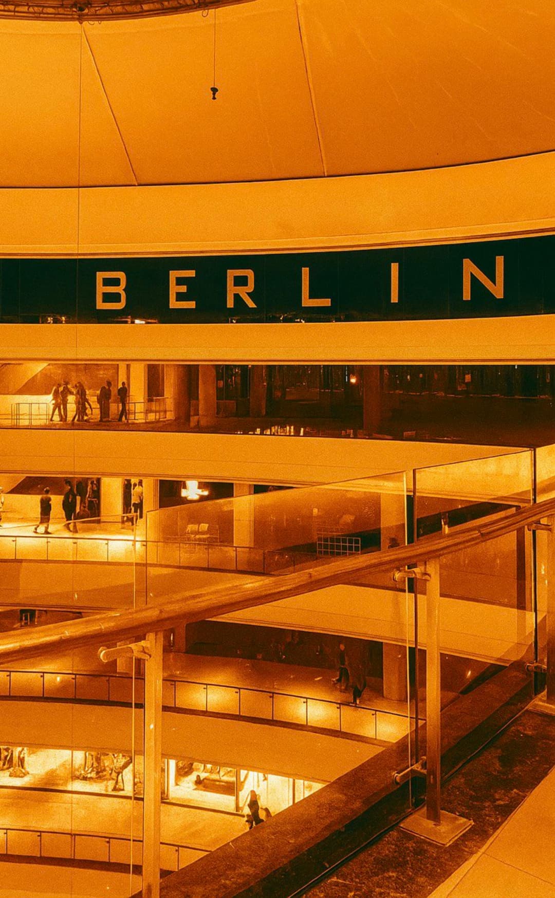Prowall Free Wallpaper | shopping mall in yellow light