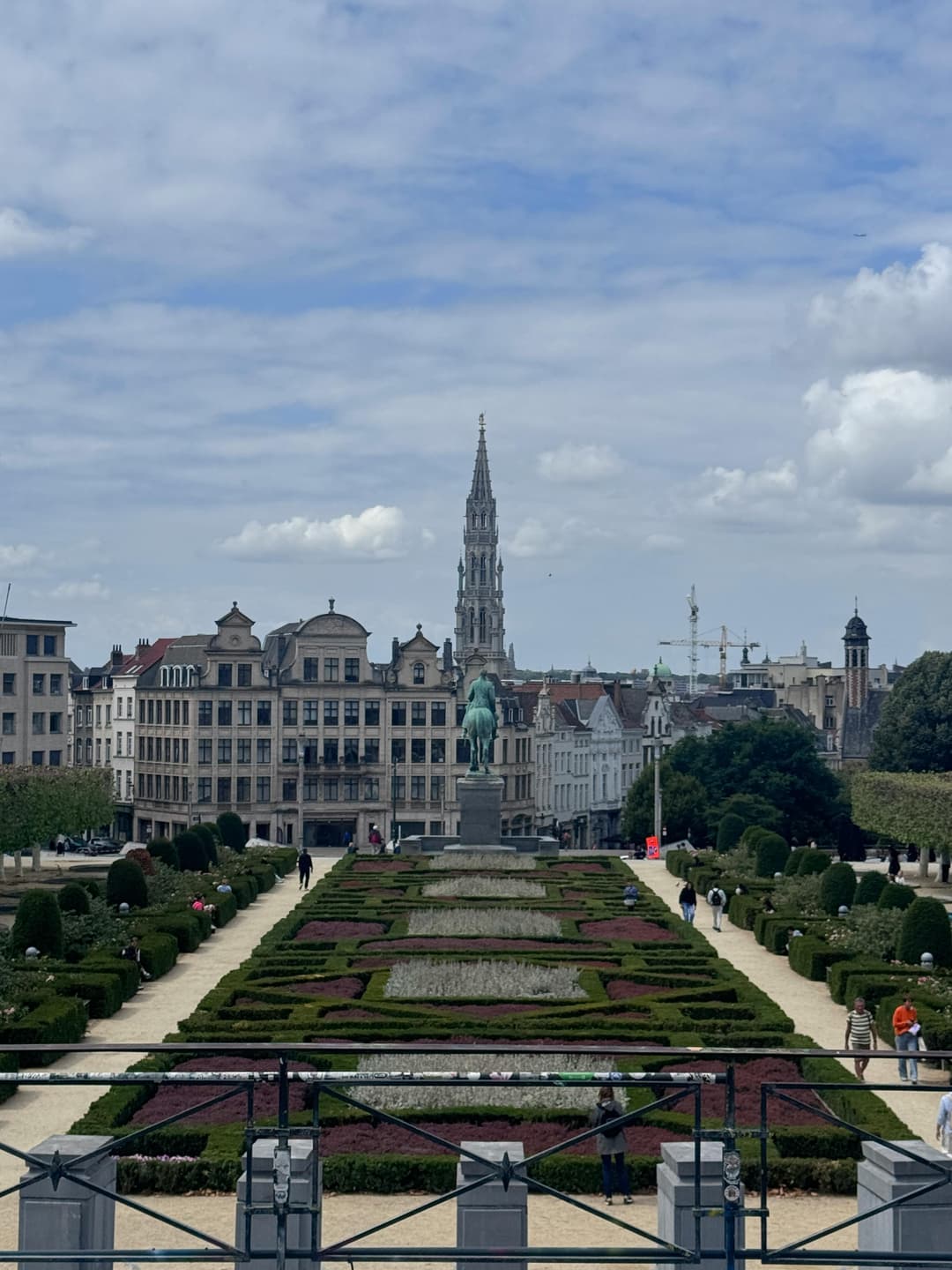 Prowall Free Wallpaper | Captivating view of Mont des Arts gardens with Brussels cityscape in the background.